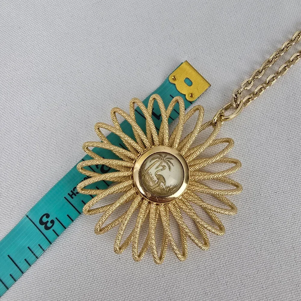Vintage Made In West Germany Flower Pendant Chain Necklace - Picture 9 of 9